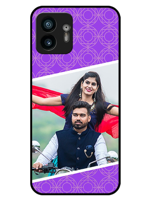 Custom Nothing Phone 2 Custom Glass Phone Case - Violet Color Pattern Design
