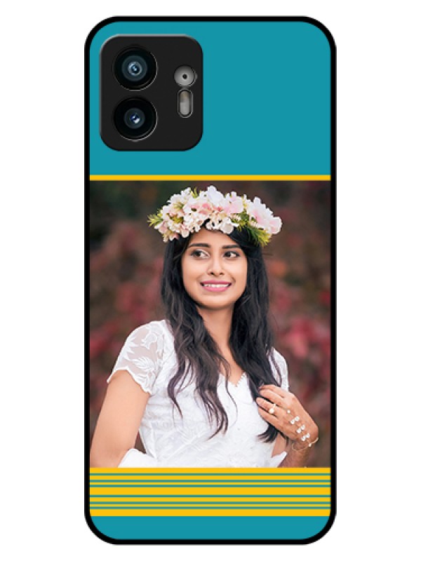 Custom Nothing Phone 2 Custom Glass Phone Case - Yellow & Blue Design