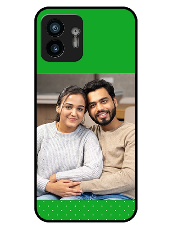 Custom Nothing Phone 2 Custom Glass Phone Case - Green Pattern Design