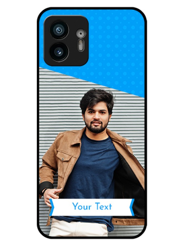 Custom Nothing Phone 2 Custom Glass Phone Case - Simple Blue Color Design