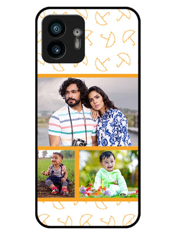 Custom Nothing Phone 2 Custom Glass Phone Case - Yellow Pattern Design