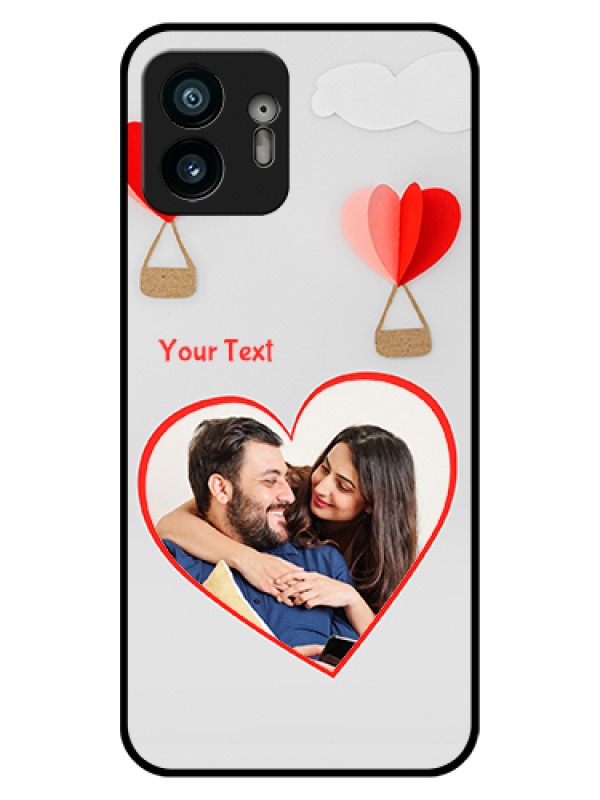 Custom Nothing Phone 2 Custom Glass Phone Case - Parachute Love Design