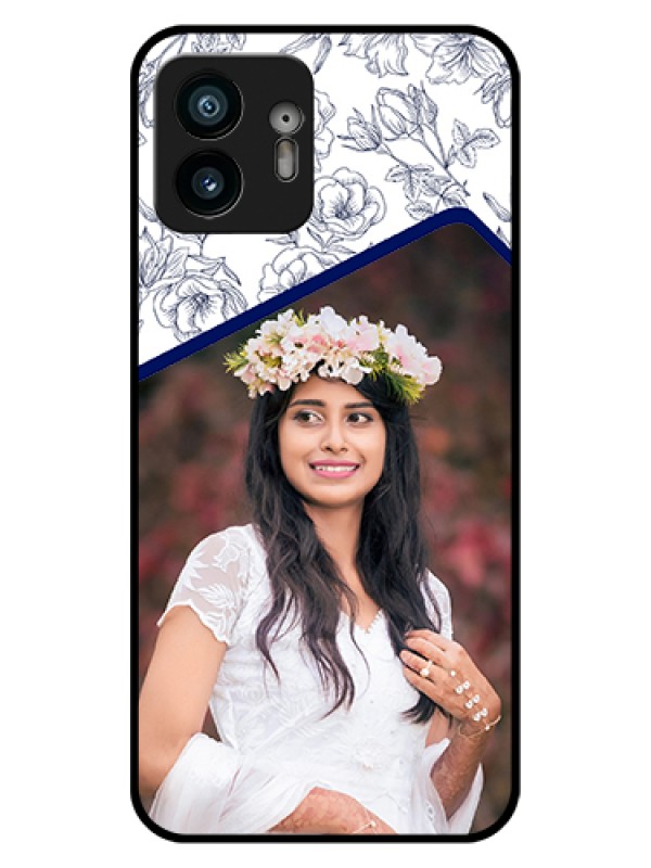 Custom Nothing Phone 2 Custom Glass Phone Case - Classy Floral Design