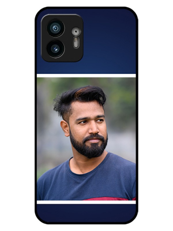Custom Nothing Phone 2 Custom Glass Phone Case - Simple Royal Blue Design