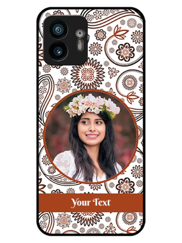 Custom Nothing Phone 2 Custom Glass Phone Case - Abstract Flower Design