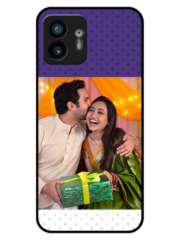 Custom Nothing Phone 2 Custom Glass Phone Case - Violet Colored Pattern Design