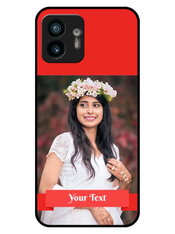 Custom Nothing Phone 2 Custom Glass Phone Case - Simple Red Color Design