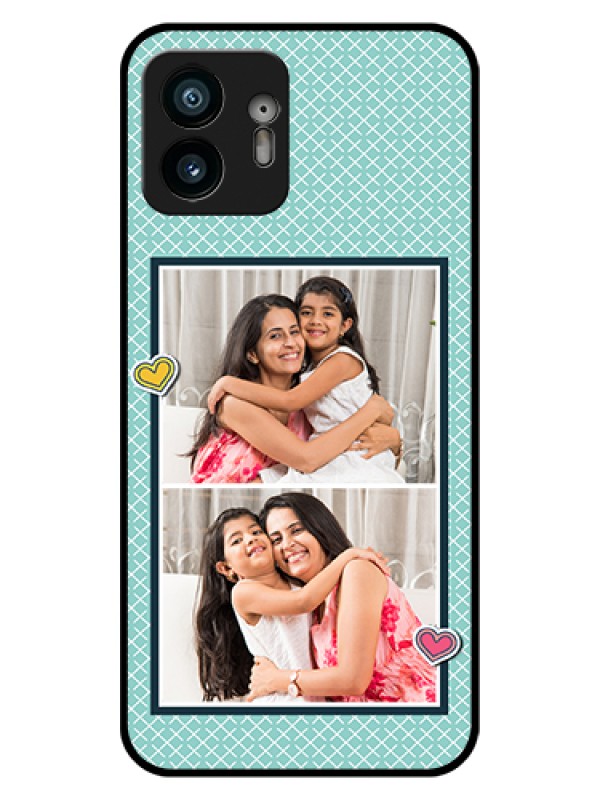 Custom Nothing Phone 2 Custom Glass Phone Case - 2 Image Holder With Pattern Design
