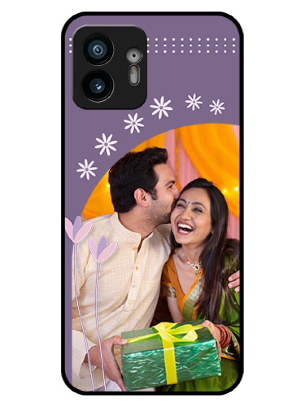 Custom Nothing Phone 2 Custom Glass Phone Case - Lavender Flowers Design