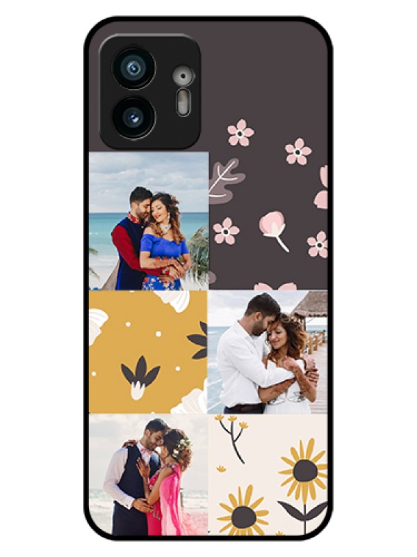 Custom Nothing Phone 2 Custom Glass Phone Case - 3 Images With Floral Design