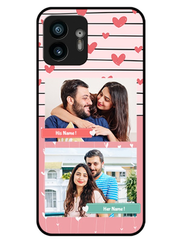 Custom Nothing Phone 2 Custom Glass Phone Case - Photo With Heart Design