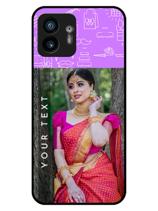 Custom Nothing Phone 2 Custom Glass Phone Case - Birthday Icons Design
