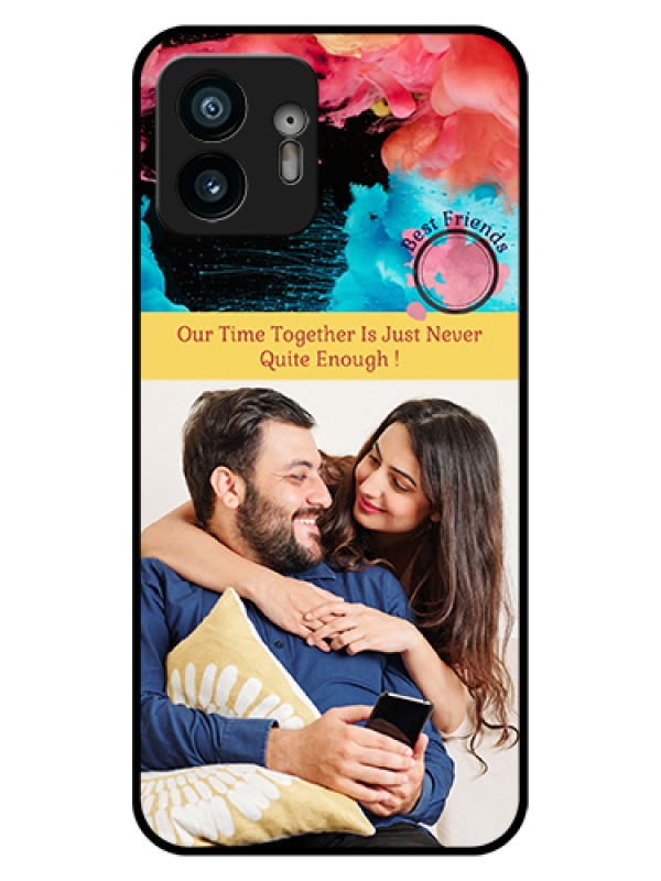 Custom Nothing Phone 2 Custom Glass Phone Case - Quote With Acrylic Painting Design