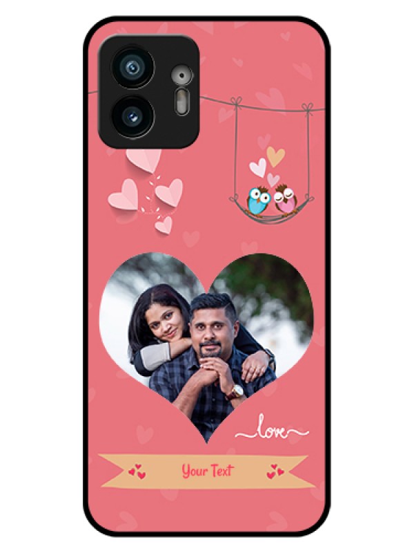 Custom Nothing Phone 2 Custom Glass Phone Case - Peach Color Love Design