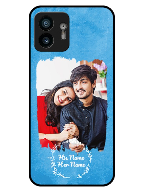Custom Nothing Phone 2 Custom Glass Phone Case - Blue Color Vintage Design