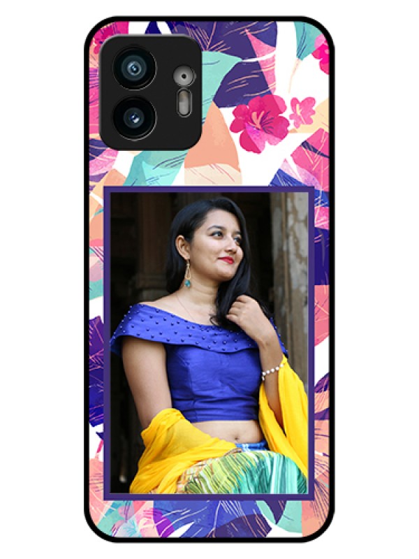 Custom Nothing Phone 2 Custom Glass Phone Case - Abstract Floral Design