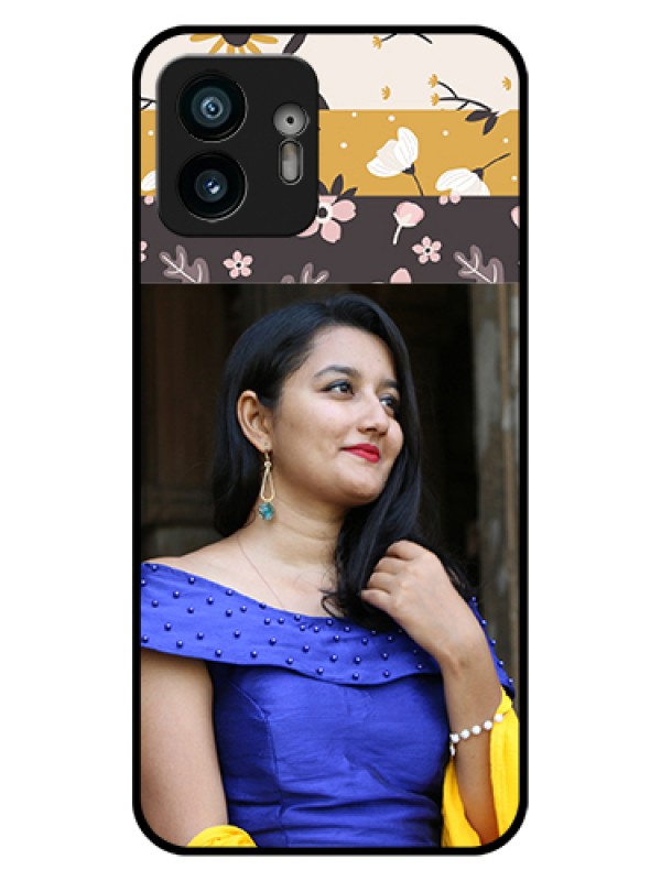 Custom Nothing Phone 2 Custom Glass Phone Case - Stylish Floral Design