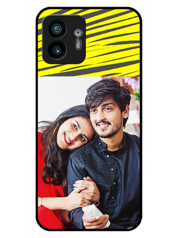 Custom Nothing Phone 2 Custom Glass Phone Case - Yellow Abstract Design