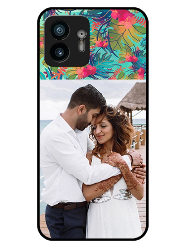 Custom Nothing Phone 2 Custom Glass Phone Case - Watercolor Floral Design