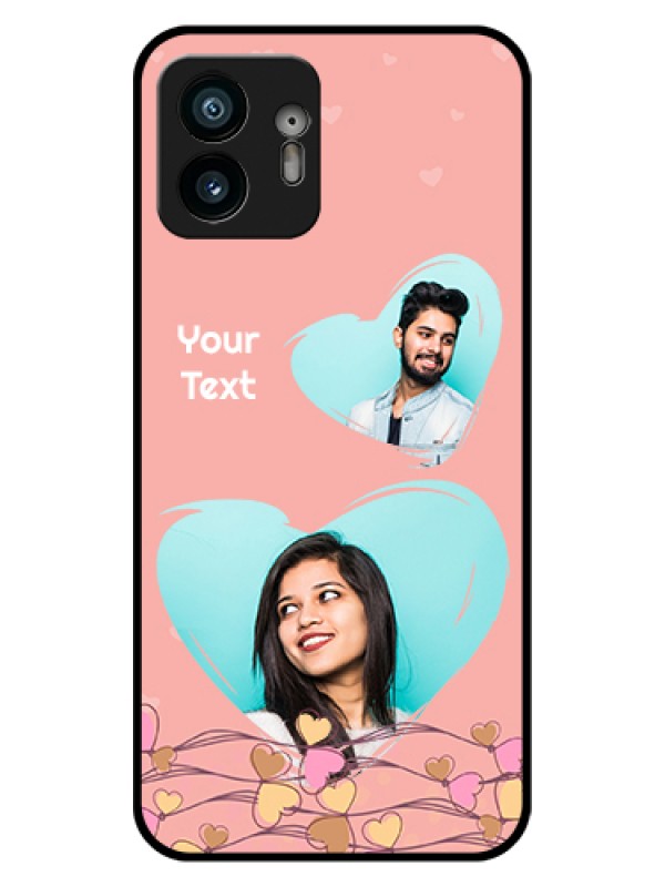 Custom Nothing Phone 2 Custom Glass Phone Case - Love Doodle Design