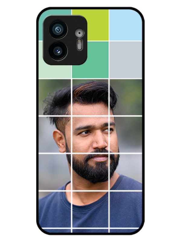 Custom Nothing Phone 2 Custom Glass Phone Case - With White Box Pattern