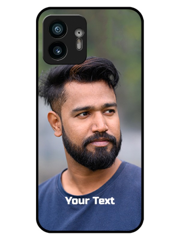 Custom Nothing Phone 2 Custom Glass Phone Case - Photo With Text Design