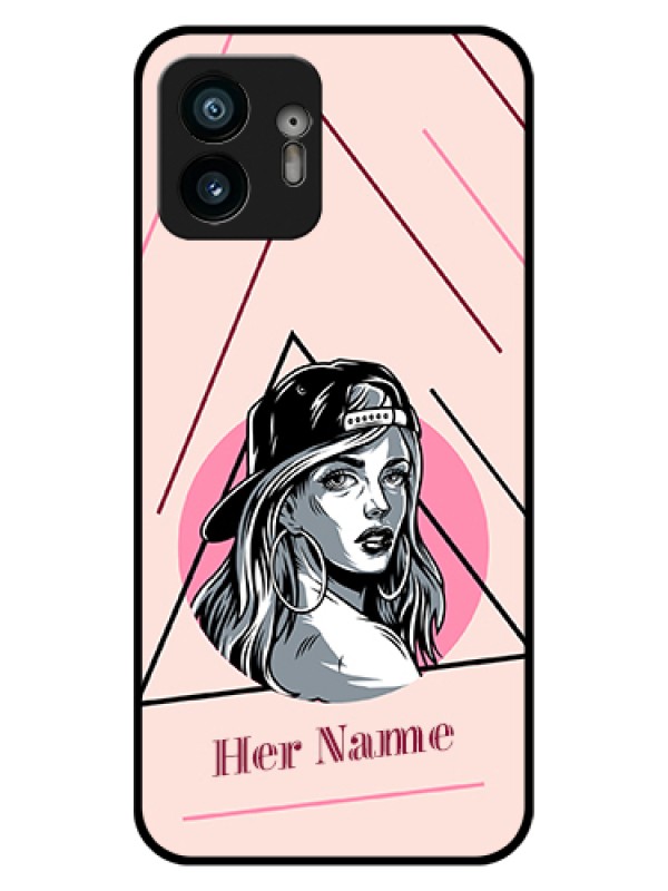 Custom Nothing Phone 2 Custom Glass Phone Case - Rockstar Girl Design