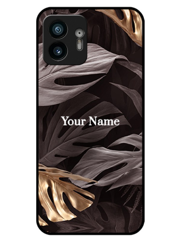 Custom Nothing Phone 2 Custom Glass Phone Case - Wild Leaves Digital Paint Design