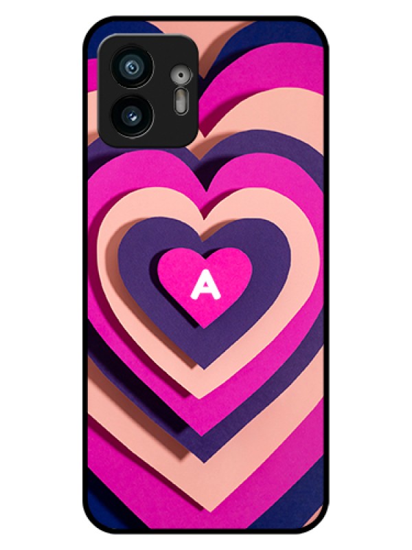 Custom Nothing Phone 2 Custom Glass Phone Case - Cute Heart Pattern Design