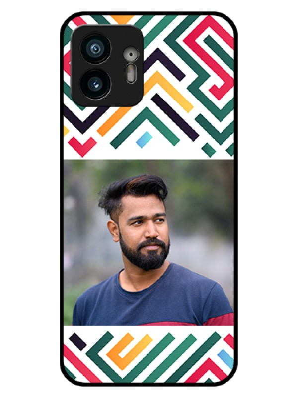 Custom Nothing Phone 2 Custom Glass Phone Case - Colorful Maze Pattern Design