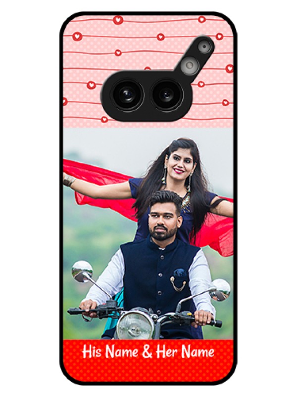 Custom Nothing Phone 2A 5G Custom Glass Phone Case - Red Pattern Case Design