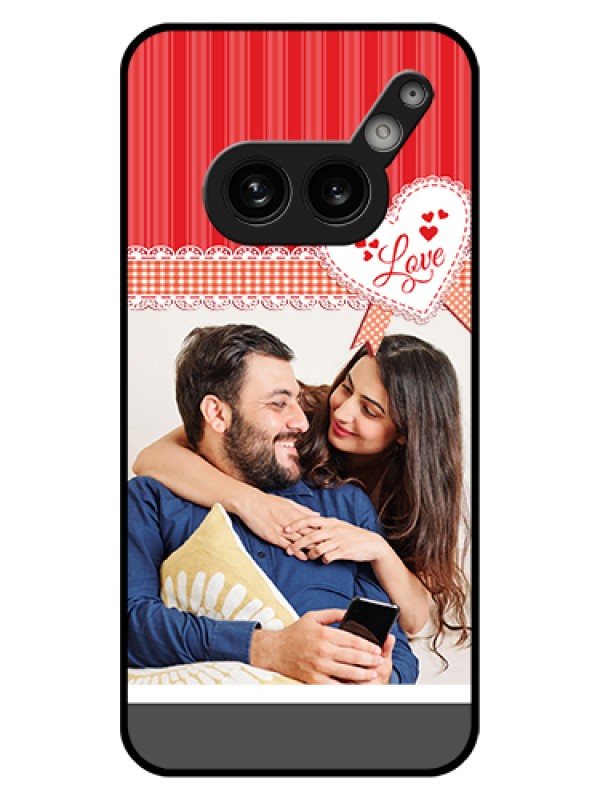 Custom Nothing Phone 2A 5G Custom Glass Phone Case - Red Love Pattern Design