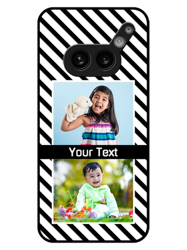 Custom Nothing Phone 2A 5G Custom Glass Phone Case - Black And White Stripes Design