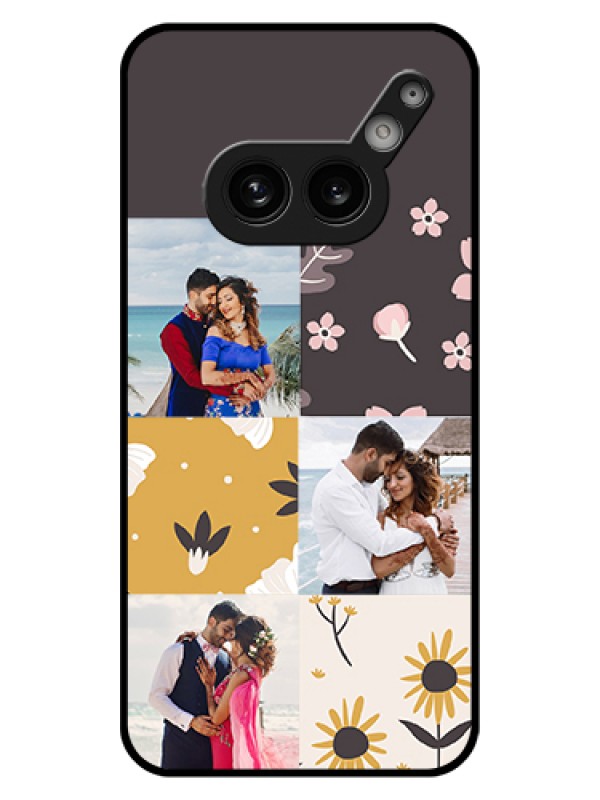 Custom Nothing Phone 2A 5G Custom Glass Phone Case - 3 Images With Floral Design