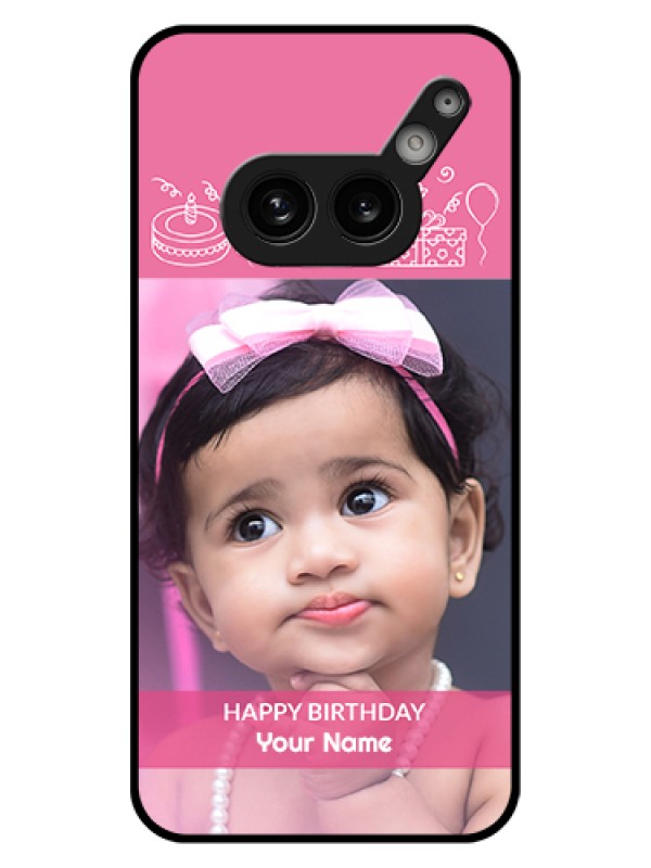 Custom Nothing Phone 2A 5G Custom Glass Phone Case - With Birthday Line Art Design