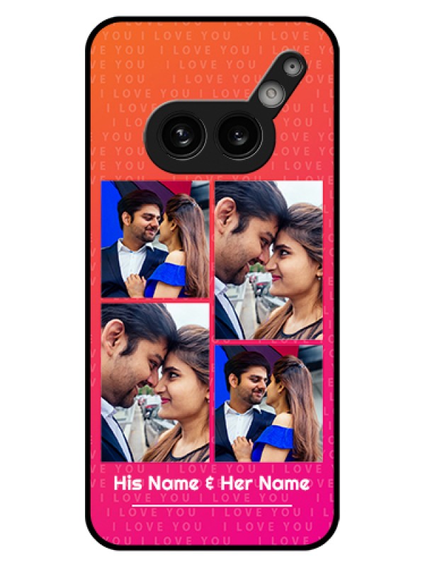 Custom Nothing Phone 2A 5G Custom Glass Phone Case - I Love You Pink Design
