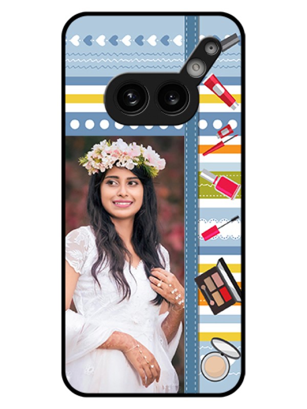 Custom Nothing Phone 2A 5G Custom Glass Phone Case - Makeup Icons Design
