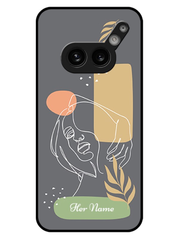 Custom Nothing Phone 2A 5G Custom Glass Phone Case - Gazing Woman Line Art Design