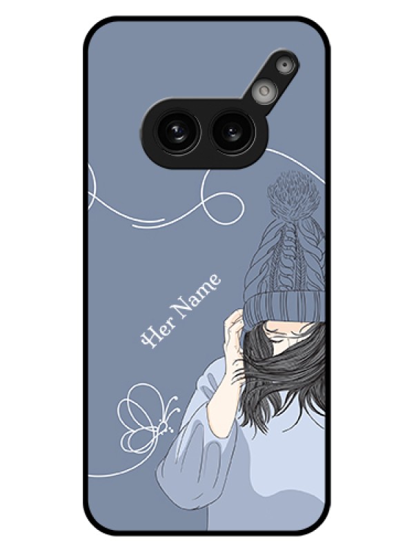Custom Nothing Phone 2A 5G Custom Glass Phone Case - Girl In Winter Outfit Design