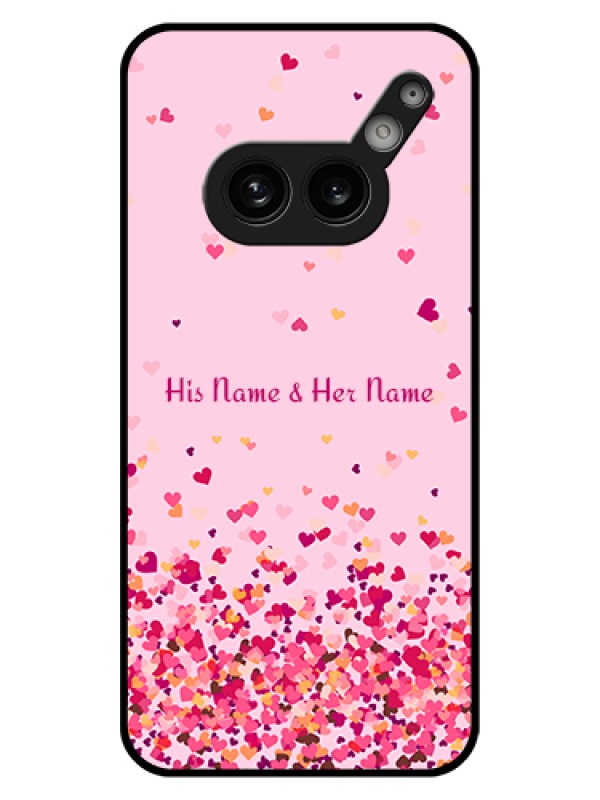 Custom Nothing Phone 2A 5G Custom Glass Phone Case - Floating Hearts Design