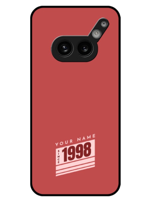 Custom Nothing Phone 2A 5G Custom Glass Phone Case - Red Custom Year Of Birth Design