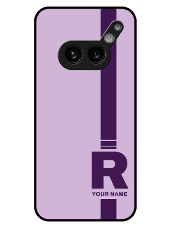 Custom Nothing Phone 2A 5G Custom Glass Phone Case - Simple Dual Tone Stripe With Name Design