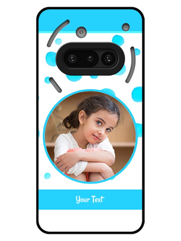 Custom Nothing Phone 3A 5G Custom Glass Phone Case - Blue Bubbles Pattern Design