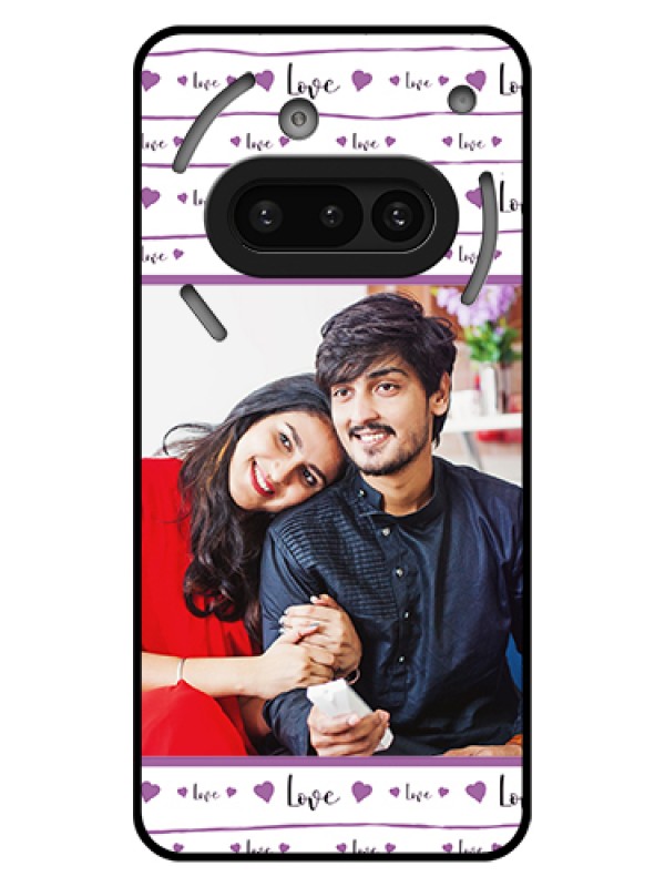 Custom Nothing Phone 3A 5G Custom Glass Phone Case - Couples Heart Design