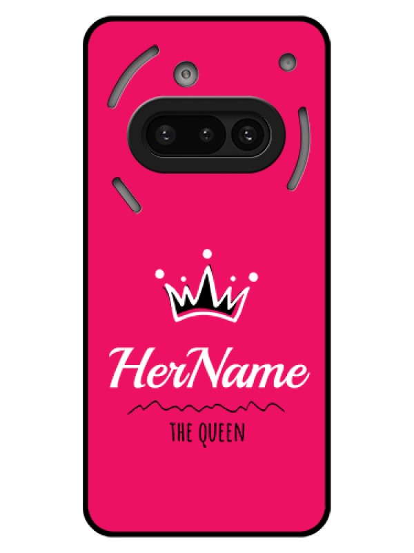 Custom Nothing Phone 3A 5G Custom Glass Phone Case - Queen With Name Design