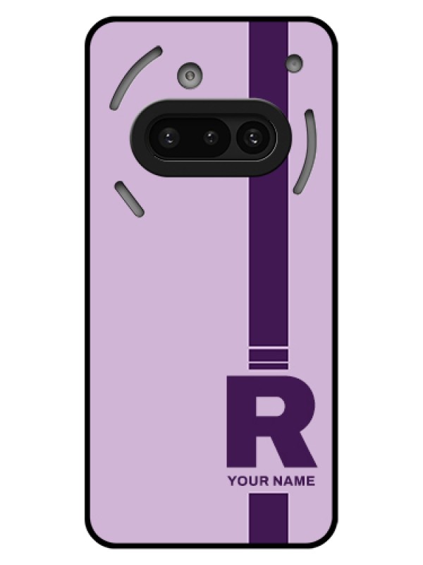Custom Nothing Phone 3A 5G Custom Glass Phone Case - Simple Dual Tone Stripe With Name Design