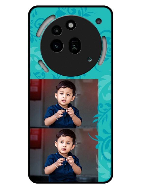 Custom Nothing Phone 3A Pro 5G Custom Glass Phone Case - With Photo And Green Floral Design