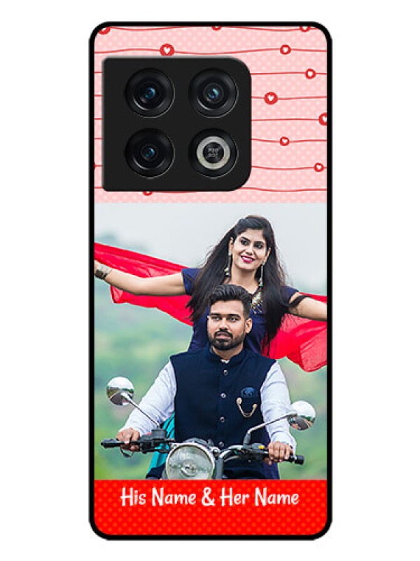 Custom OnePlus 10 Pro 5G Personalized Glass Phone Case - Red Pattern Case Design