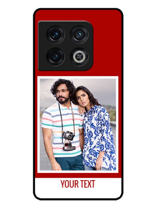 Custom OnePlus 10 Pro 5G Personalized Glass Phone Case - Simple Red Color Design