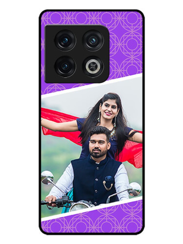 Custom OnePlus 10 Pro 5G Custom Glass Phone Case - Violet Pattern Design
